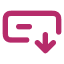 A rectangle with a short horizontal line inside and an arrow pointing down.