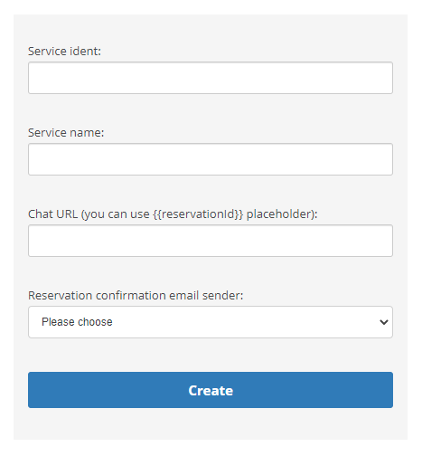 Screenshot of the fields to create an appointment scheduling service.