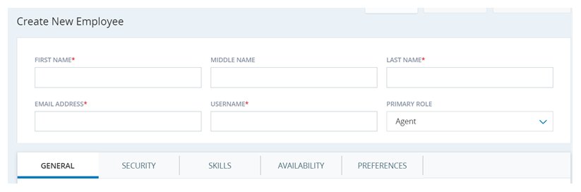 Screenshot of Edit employee Profile Page General tab.