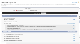 Softphone Layout Edit Screen in Salesforce.