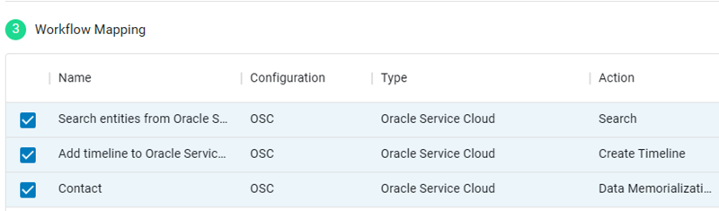 In the Workflow Mapping section, Search entities from Oracle and Data Memorialization are selected.