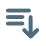Icon of three lines with an arrow pointing down.