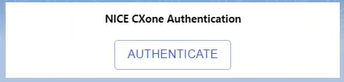 The NICE CXone Authentication window, with the Authenticate button in the center. 