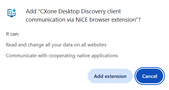 Image of Desktop Discovery Client communication extension for Chrome browser.