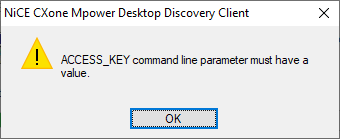 Image of Desktop Discovery Client message.