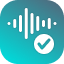 Icon of vertical lines like a sound wave with a small checkmark in the corner.