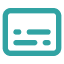 A rectangke with horizontal lines of different lengths inside it.