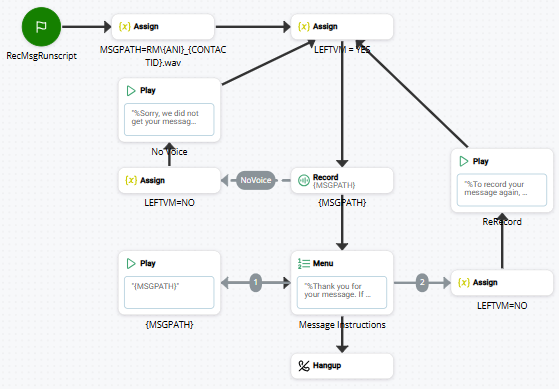 Image of a script that uses RUNSCRIPT SUBSCRIPT.